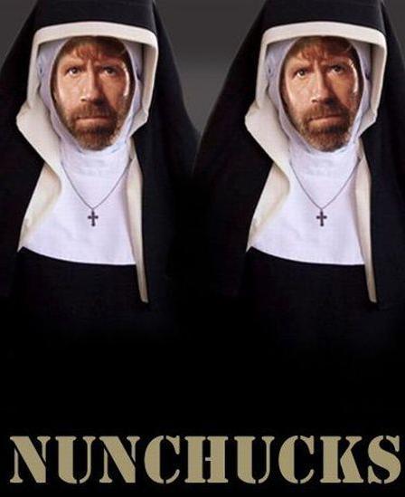If that lady had tried to put makeup on Chuck Norris, I'm sure she' would've been seeing double.
